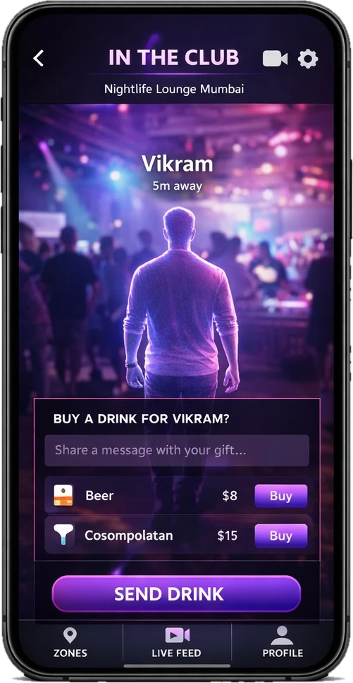 Dirrogram buying a drink for another guest